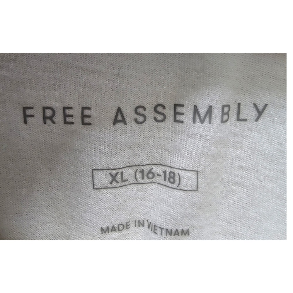 Free Assembly Womens XL White Limon Cello Organic Cotton Graphic Tee Summer Vaca - Picture 3 of 7